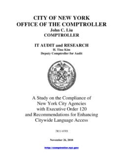 A Study on the Compliance of New York City Agencies with Executive Order 120 and Recommendations for Enhancing Citywide Language Access