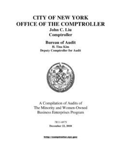 A Compilation Of Audits Of The Minority And Women-Owned Business Enterprises Program