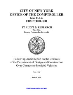Follow-up Audit Report on the Controls of the Department of Design and Construction Over Contractor-Provided Vehicles