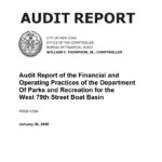 Audit Report of the Financial and Operating Practices of the Department of Parks and Recreation for the West 79th Street Boat Basin thumbnail of FK06_123A