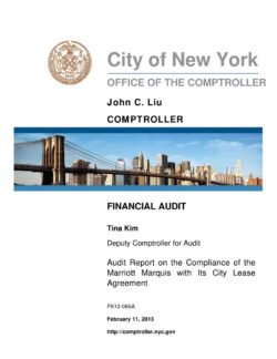 Audit Report on the Compliance of the Marriott Marquis with Its City Lease Agreement