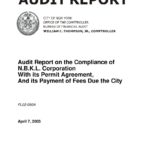 Audit Report on the Compliance of N.B.K.L Corporation With Its Permit Agreement, And its Payment of Fees Due the City thumbnail of FL02_090A
