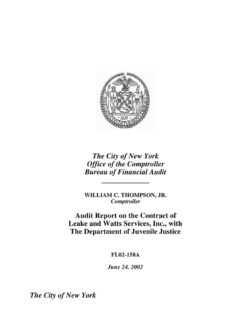Audit Report on the Contract of Leake and Watts Services, Inc., with The Department of Juvenile Justice