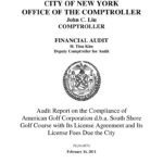 Audit Report on the Compliance of American Golf Corporation d.b.a. South Shore Golf Course with Its License Agreement and Its License Fees Due the City thumbnail of FL10_087A