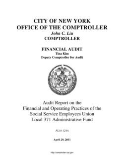 Audit Report on the Financial and Operating Practices of the Social Service Employees Union Local 371 Administrative Fund