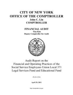 Audit Report on the Financial and Operating Practices of the Social Service Employees Union Local 371 Legal Services Fund and Educational Fund