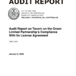 Audit Report on Tavern on the Green Limited Partnership’s Compliance With Its License Agreement thumbnail of FM02_168A