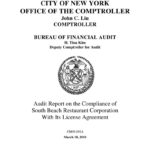 Audit Report on the Compliance of South Beach Restaurant Corporation With Its License Agreement thumbnail of FM09_091A