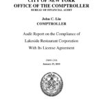 Audit Report on the Compliance of Lakeside Restaurant Corporation With Its License Agreement thumbnail of FM09_130A