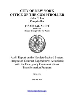 Audit Report On The Hewlett-Packard System Integration Contract Expenditures Associated With The Emergency Communications Transformation Program