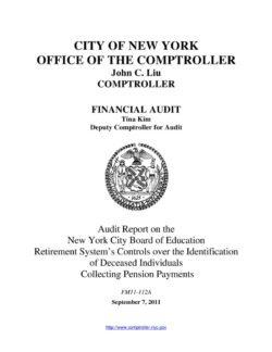 Audit Report on the New York City Board of Education Retirement System’s Controls over the Identification of Deceased Individuals Collecting Pension Payments