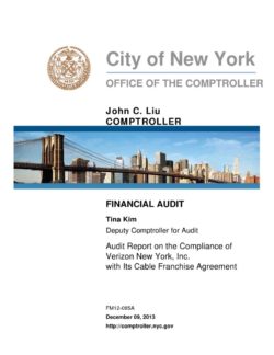 Audit Report on the Compliance of Verizon New York, Inc. with Its Cable Franchise Agreement