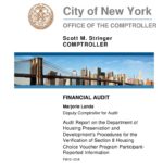 Audit Report on the Department of Housing Preservation and Development’s Procedures for the Verification of Section 8 Housing Choice Voucher Program Participant-Reported Information thumbnail of FM13_121A