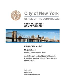 Audit Report On The Queens Borough President’s Office’s Cash Controls Over Receipts From Minor Sales