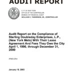 Audit Report on the Compliance of Sterling Doubleday Enterprises, L.P., (New York Mets) With Their Lease Agreement And Fees They Owe the City thumbnail of FN02_125A