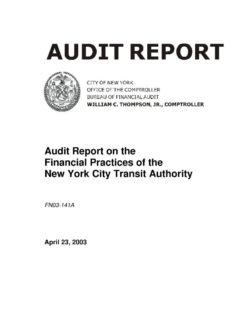 Audit Report on the Financial Practices of the New York City Transit Authority
