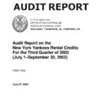 Audit Report on the New York Yankees Rental Credits For the Third Quarter of 2002 thumbnail of FN03_155A