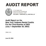 Audit Report on the New York Yankees Rental Credits For the Third Quarter of 2003 thumbnail of FN04_141A