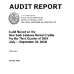 Audit Report on the New York Yankees Rental Credits for the Third Quarter of 2004 thumbnail of FN05_122A