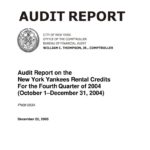 Audit Report On The New York Yankees Rental Credits For The Fourth Quarter Of 2004 thumbnail of FN06_053A