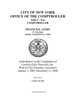 Audit Report On The Compliance Of Looking Glass Networks, Inc. With Its City Franchise Agreement