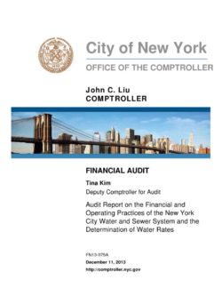 Audit Report on the Financial and Operating Practices of the New York City Water and Sewer System and the Determination of Water Rates