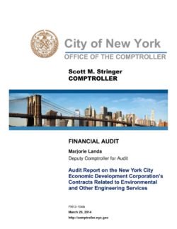 Audit Report on the New York City Economic Development Corporation’s Contracts Related to Environmental and Other Engineering Services
