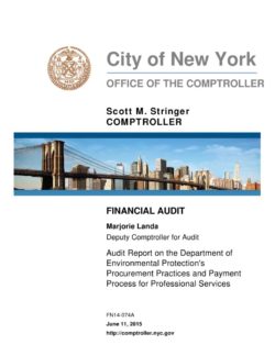 Audit Report on the Department of Environmental Protection’s Procurement Practices and Payment Process for Professional Services