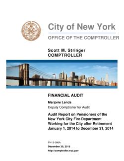 Audit Report on Pensioners of the New York City Fire Department Working for the City after Retirement January 1, 2014 to December 31, 2014