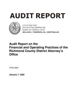 Audit Report on the Financial and Operating Practices of the Richmond County District Attorney’s Office