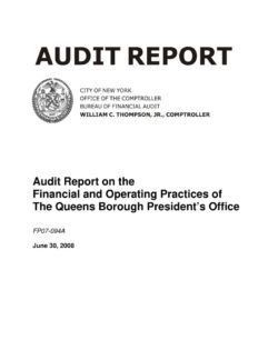 Audit Report on the Financial and Operating Practices of the Queens Borough President’s Office