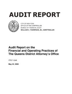 The City Of New York Office Of The Comptroller Bureau Of Financial Audit