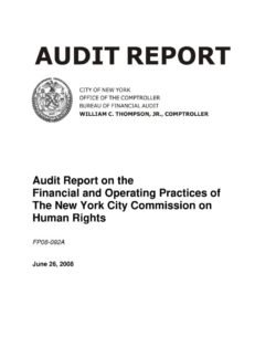 Audit Report on the Financial and Operating Practices of the New York City Commission on Human Rights