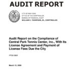Audit Report On The Compliance Of Central Park Tennis Center, Inc., With Its License Agreement And Payment Of License Fees Due The City thumbnail of FP08_096A