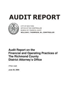 Audit Report On The Financial And Operating Practices Of The Richmond County District Attorney’s Office