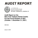 Audit on the New York Yankees Rental Credits For the Fourth Quarter of 2001 thumbnail of FR03_069A