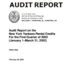 Audit Report on the New York Yankees Rental Credits For the First Quarter of 2002 (January 1-March 31, 2002) thumbnail of FR03_106A