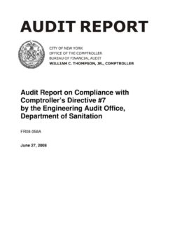 Audit Report on Compliance with Comptroller’s Directive #7 by the Engineering Audit Office, Department of Sanitation