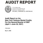 Audit Report on the New York Yankees Rental Credits for the Second Quarter of 2007 thumbnail of FR08_098A