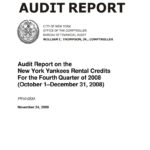 Audit Report on the New York Yankees Rental Credits For the Fourth Quarter of 2008 thumbnail of FR10_053A