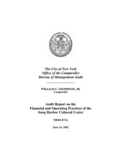 Audit Report on the Financial and Operating Practices of the Snug Harbor Cultural Center