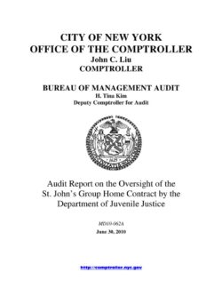 Audit Report on the Oversight of the St. John’s Group Home Contract by the Department of Juvenile Justice
