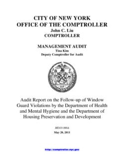 Audit Report on the Follow-up of Window Guard Violations by the Department of Health and Mental Hygiene and the Department of Housing Preservation and Development