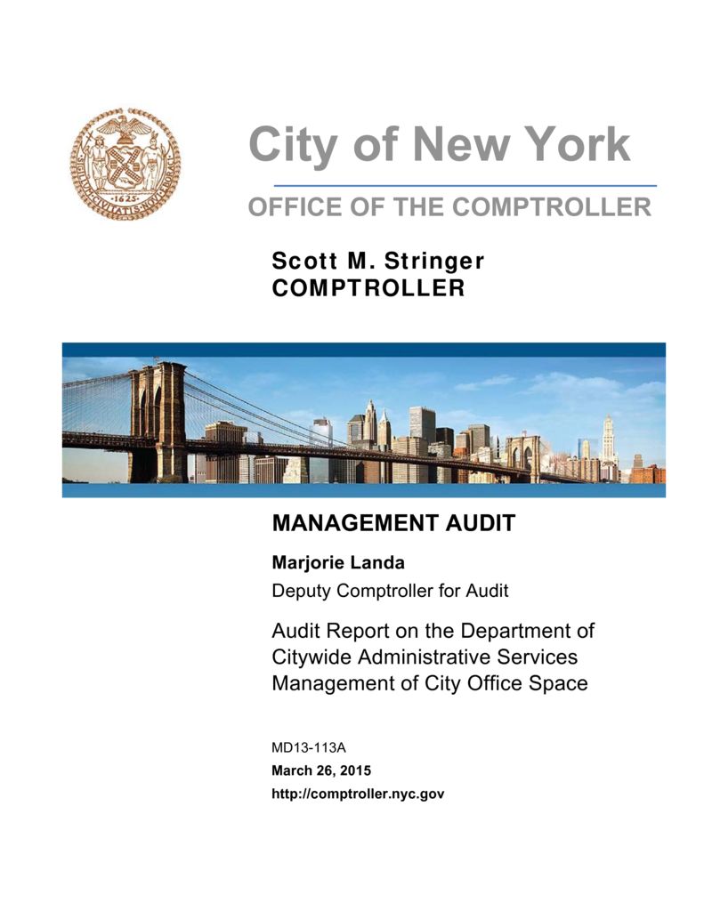 Audit Report on the Department of Citywide Administrative