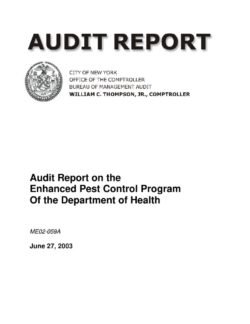 Audit Report on the Enhanced Pest Control Program Of the Department of Health