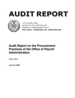 Audit Report on the Procurement Practices of the Office of Payroll Administration