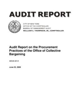 office report procurement collective bargaining practices audit comptroller
