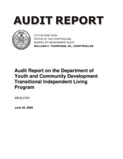 Audit Report On The Department Of Youth And Community Development Transitional Independent Living Program