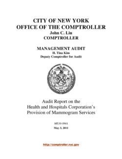Audit Report on the Health and Hospitals Corporation’s Provision of Mammogram Services
