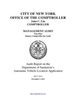 Audit Report On The Department Of Sanitation’s Automatic Vehicle Location Application